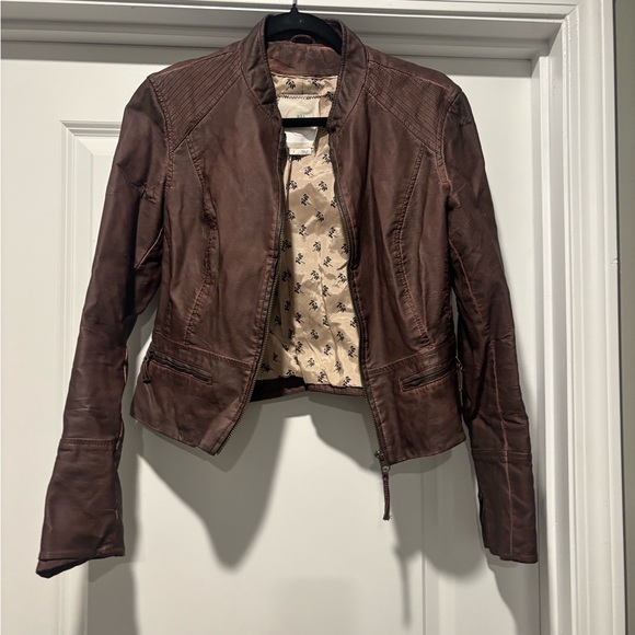 Free People Jackets & Blazers - Free People Purple Women's Smal Full Zip Sleeve 2 Pocket Vegan Suede Moto Jacket